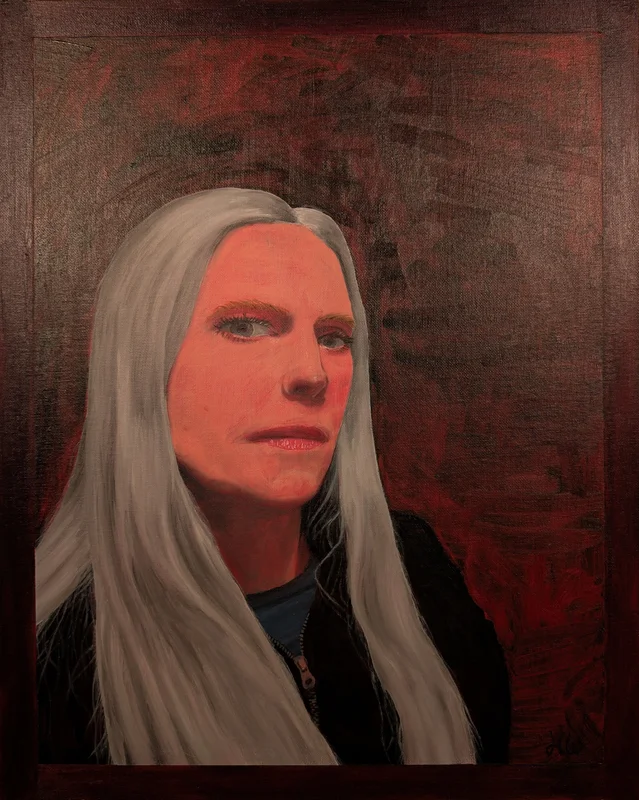 Reductive Self-Portrait - Oil on Canvas Board - 2025 by Hannah Wright